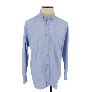 Penguin Heritage Slim Fit Shirt Blue Long Sleeve Button Collared Mens 16.5 34/35